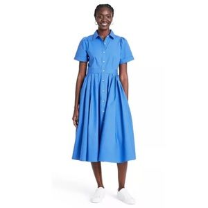 NEW Alexis for Target Blue Retro Shirt Dress